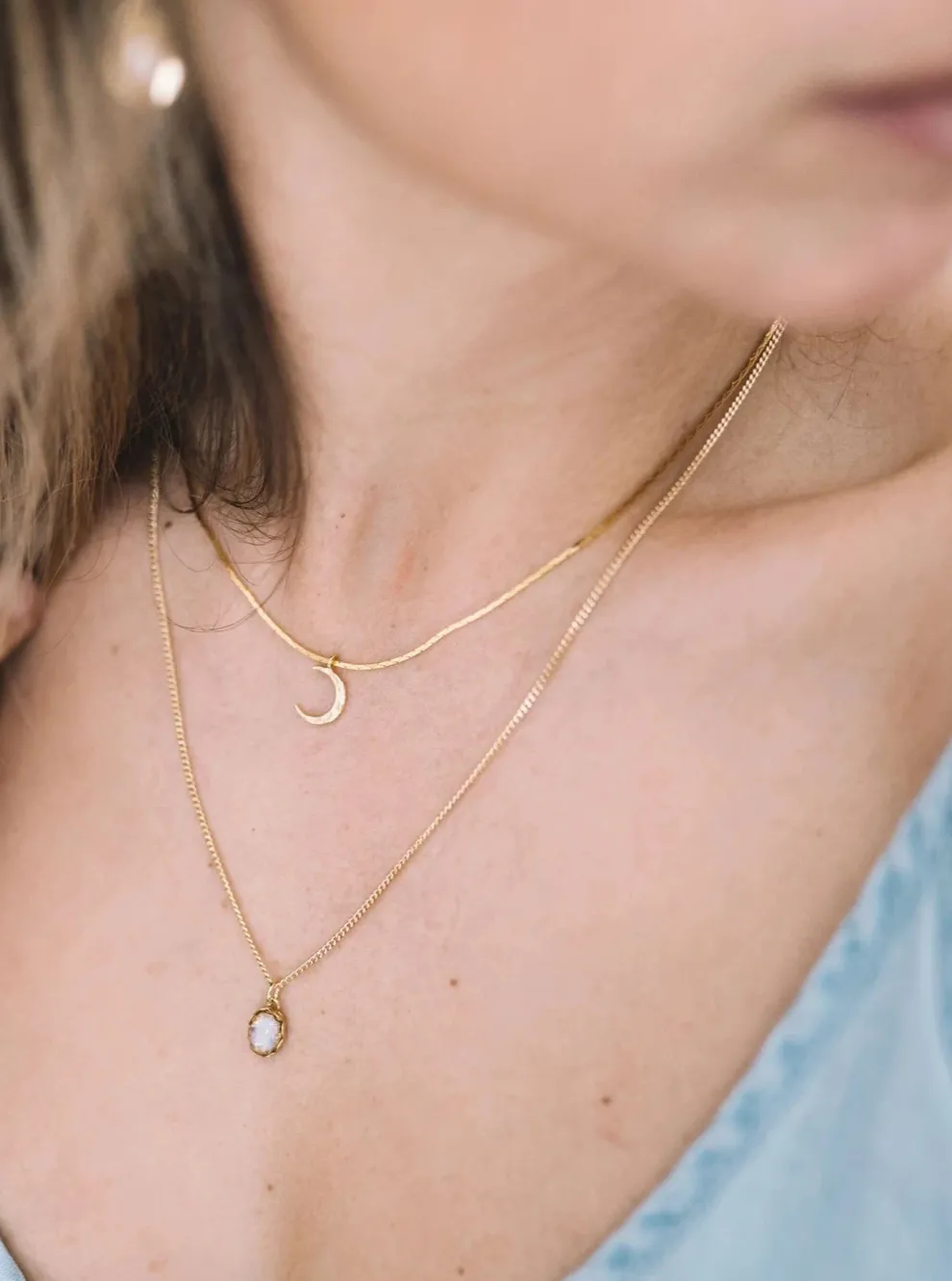 SANDRINE DEVOST Moonshadow necklace duo