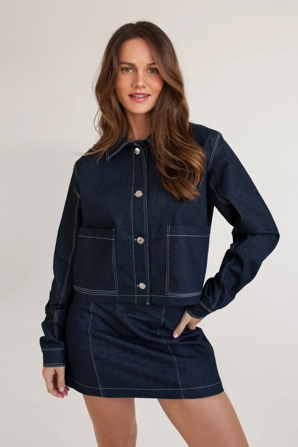 DAILYSTORY Ashley Jacket - Denim Blue