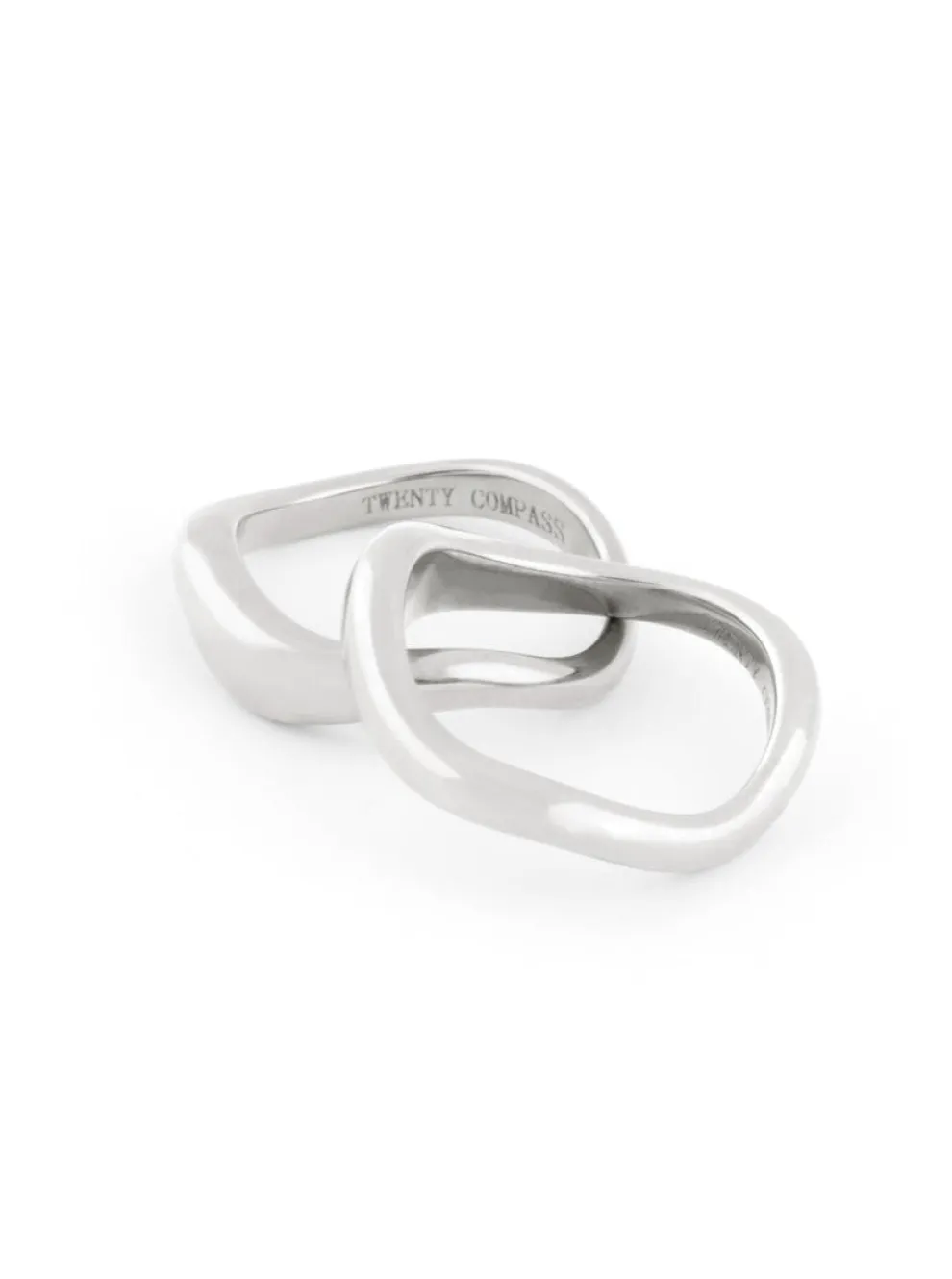 TWENTY COMPASS Curved Ring Duo - Stainless Steel